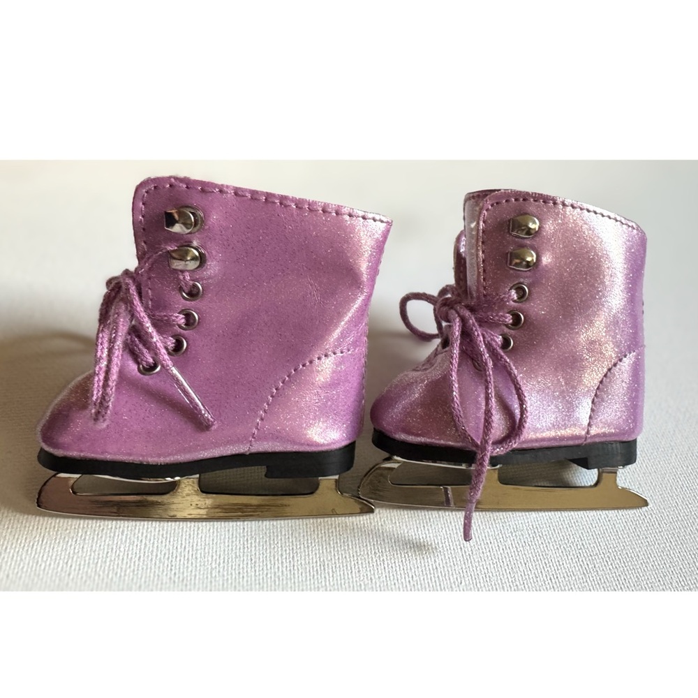 American Girl Doll Pink Purple Glitter Ice Skates Shoes Truly Me Outfit Retired